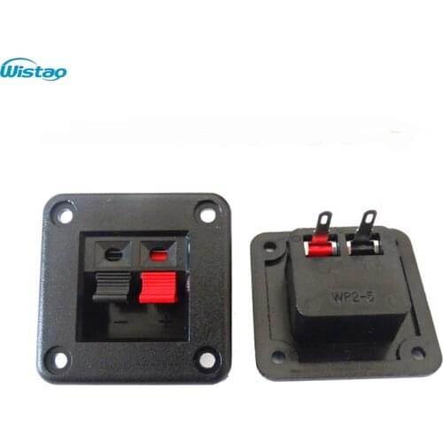 2 Pin Jack Spring Clip HorizontalSquare Binding Post Type10pcs/lot Load Speaker Cable Black Clip Terminal HIFI DIY Free Shipping