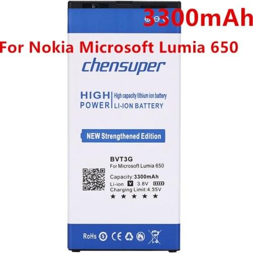 2019 100% New 3300mAh BV-T3G Battery For Nokia Microsoft Lumia 650 Battery RM-1154 BVT3G