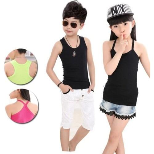 2021 Multicolor Playsuits Kids Baby Boy Girl Vests T-shirts Children Summer Outfit Solid Tops Clothes Cotton Tees