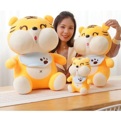 25-55cm Cute Cartoon Happy Smile Tiger Plush Toys Stuffed Soft Fruit Lovely Animals Pillows Dolls For Kids Girls Birthday Gifts