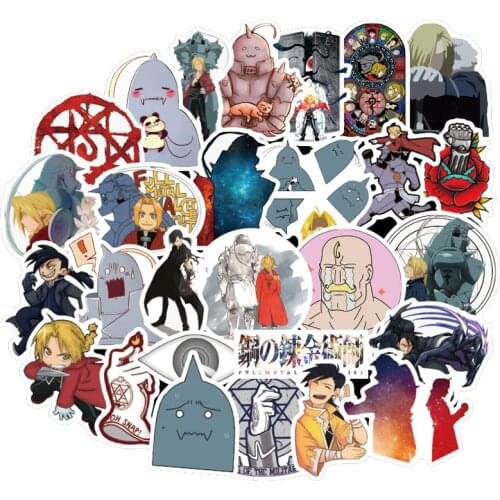 50PCS Fullmetal Alchemist Stickers Vinyl Japan Anime Pegatina For Kids DIY Guitar Laptop Phone Ps4 Skateboard Sticker