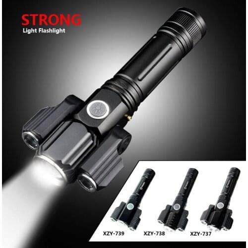 500M Strong light flashlight suitable for outdoor hiking bicycle flashlight