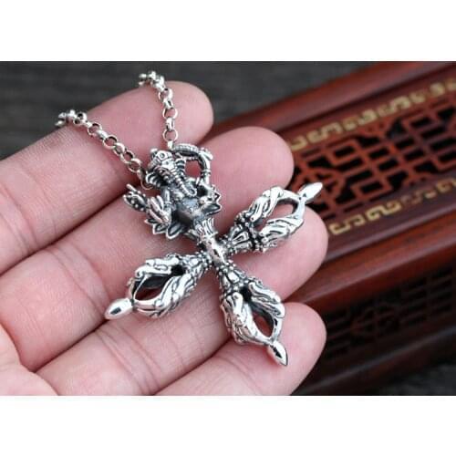 925 Sterling Silver elephant Vajra cross pendant charm decorate necklace bracelet keyring... jewelry A5031