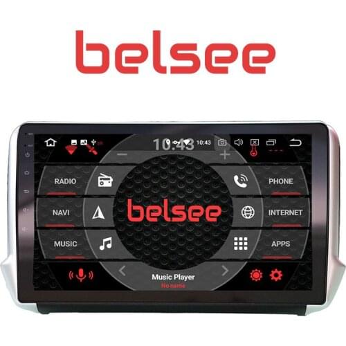 Belsee 10.1" Touch Screen Radio Android 10 Auto CarPlay Head Unit Navigation DSP Stereo PX6 GPS for Peugeot 2008 208 2012-2020