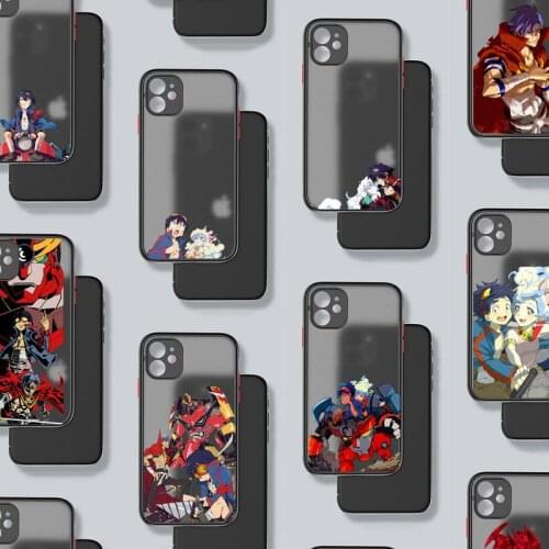 Tengen Toppa Gurren Lagann Phone Case Matte Transparent for iPhone 7 8 11 12 s mini pro X XS XR MAX Plus mobile bags coque