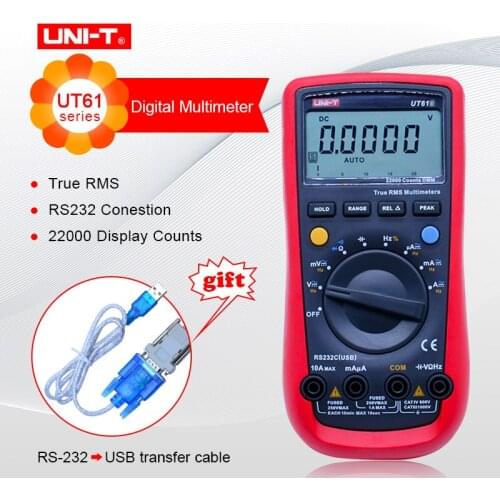 UNI-T UT61A UT61B UT61C UT61E Digital multimeter true RMS RS232 interface MULTIMETER Auto range with LCD backlight display