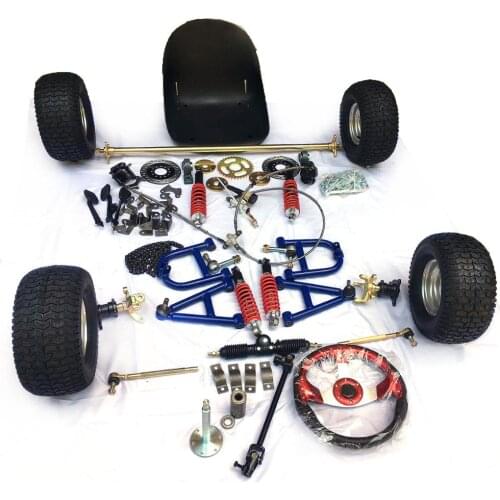 GO KART KARTING ATV UTV Buggy 6" Wheels Seat 1M Rear Axle Steering Wheel Gear Rack Pinion U Joint Tie Rod Double Brake Pump