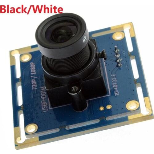 ELP 6mm lens Industrial camera 1080p Black White monochrome mini cmos board usb camera module Android HD , free shipping