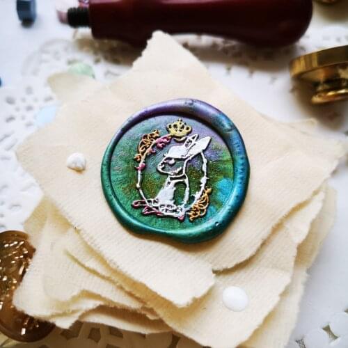 Mr. Rabbit Alice in Wonderland Sealing stamps Retro Wood Stamp Wax Seal Stamp Wedding Decorative sealing Stamp wax seals