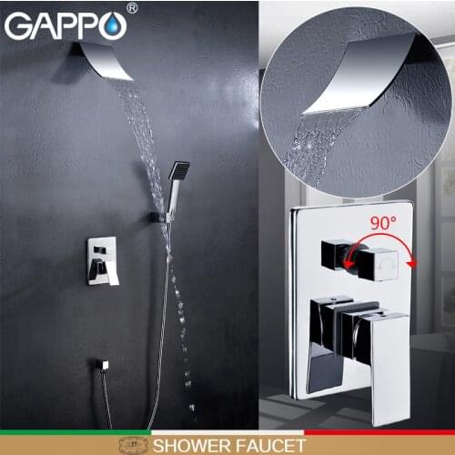 GAPPO shower faucet waterfall shower mixer tap bath shower mixer in wall shower faucet set bathroom faucet mixer GLD3002