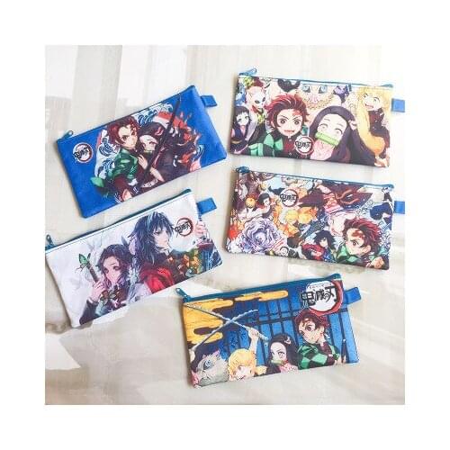 IVYYE Kimetsu no Yaiba Style Anime Cosmetics Bags Zipper School Pencil Case Storage Pen Bag Stationery Gifts New