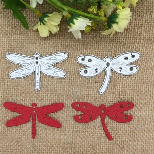 2pcs Dragonfly Metal Cutting Dies Stencils Scrapbooking Animal Embossing Folder DIY Scrapbook Decor Template