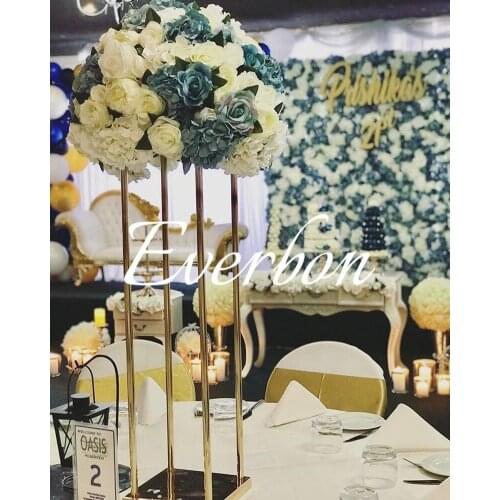 New style Wedding Metal Gold Color Flower Vase Column Stand for Wedding Centerpiece Decoration 10 pcs/lots