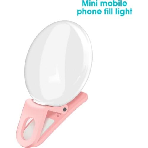 Portable Selfie Lamp Mobile Phone Lens Selfie LED Ring Fill Light for iPhone Android Night Enhancing Fill Light Self-timer Lamp