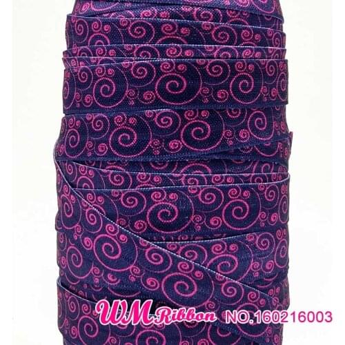 Q&N ribbon wholesale/OEM 5/8inch 15mm 160216003 pattern design folded over elastic FOE for hair tie free shipping