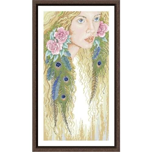 Dreampattern Garden fairy counted cross-stitch kit plant embroidery needlework 18ct 14ct 11ct white cloth DIY handmade