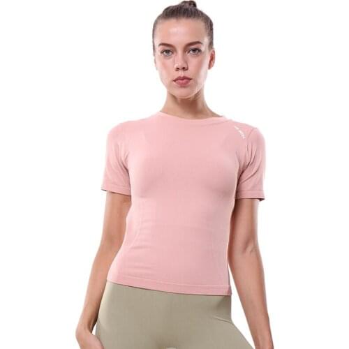 Sports slim beauty back yoga clothes short-sleeved T-shirt women running training sports quick-drying gym clothes top women