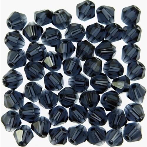 TianBo 100pcs 4mm Austria Ink Blue Faceted Bicone Crystal Beads for Jewelry Making Bracelet Diy Accessories Loose Spacer Beads
