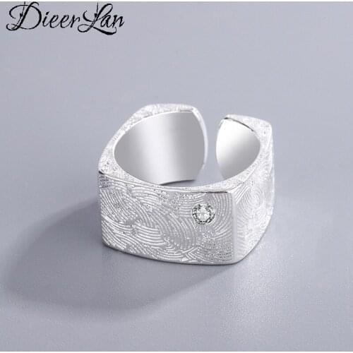 Vintage Adjustable Opening Square Geometric Ring for Women Men Female Geometric Rings Trendy Jewelry New