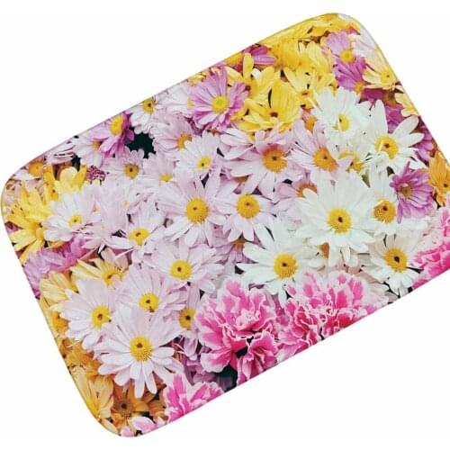 Zeegle Doormat Anti Slip Floor Mat Floral Printed Carpet Living Room Sofa Foot Mat Washable Floor Mat Absorbent Bathroom Doormat
