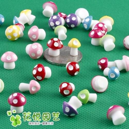 20pcs/lot solid Resin colorful mushroom mix size Cabochon Scrapbook Crafts DIY Embellishments Phone Decoration
