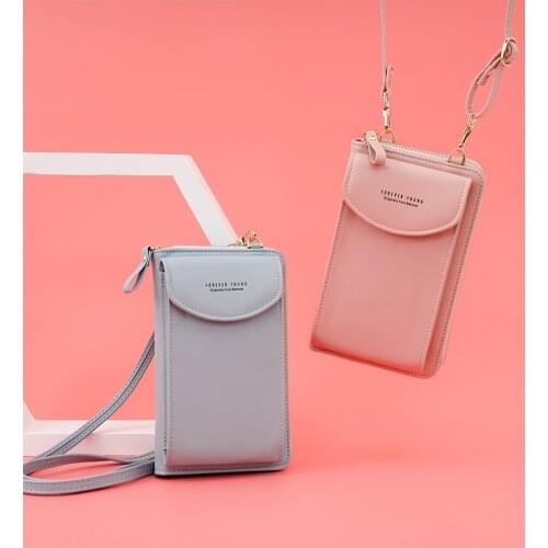 2021 Ladies Wallet Solid Color Small Oblique Cross Body Bag Multi-function Mobile Phone Bags Card Wallet Handbag Purse Female