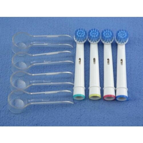 5pcs Electric Toothbrush Heads for Oral B Vitality Sensitive Clean EBS-17A With Protection Case For Outdoor Trip