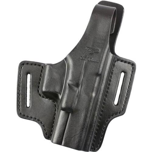Gunflower 2 Slot Thumb Release Leather OWB Conceal Carry Gun Holster for Glock 17 Pistol Gun Pouch