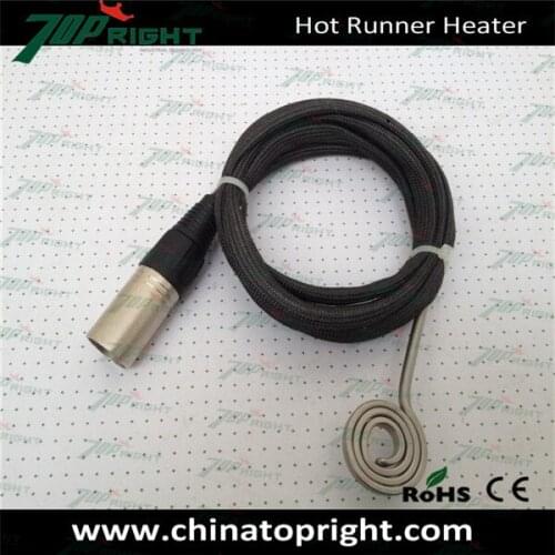 ID 9mm OD26mm 120v 180w hot runner Flat E-nail Coil Heater with 5 pin xlr connector
