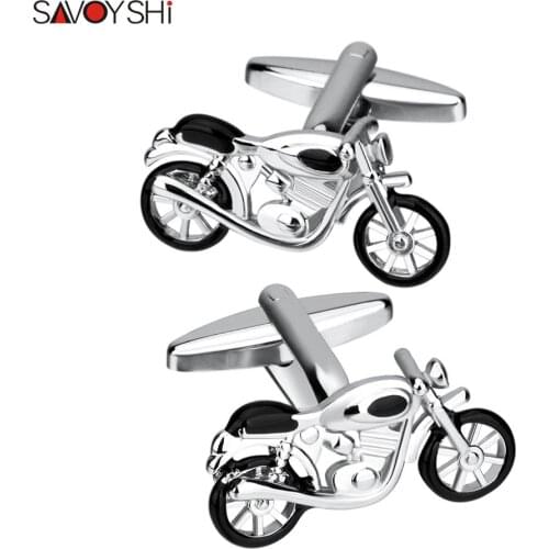 SAVOYSHI Quality Motorcycle Cufflinks for Mens Shirt Cuff buttons Novelty Enamel Cufflink Brand Gift Jewelry Free engraving name