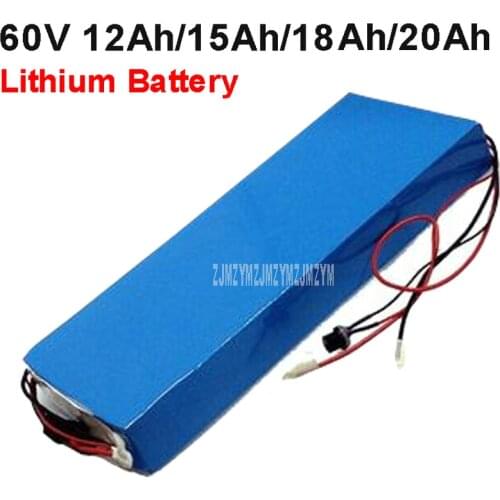 60V 12Ah/15Ah/18Ah/20Ah Lithium Battery Pack 1000W For Two Wheel Electric Vehicle Electric Bicycle Motorcycle Scooter