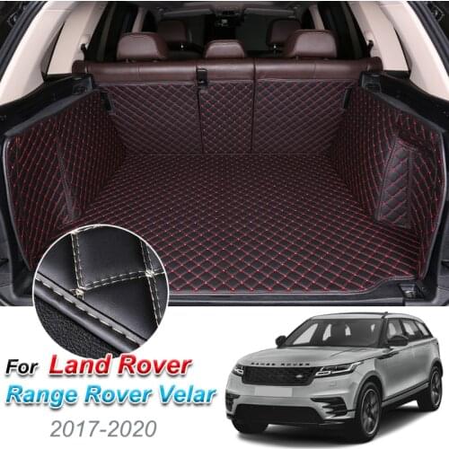 Leather Car Trunk Mat For Land Rover Range Rover Velar 2017-2020 Cargo Liner Trunk Floor Pad Carpet Car Accessories