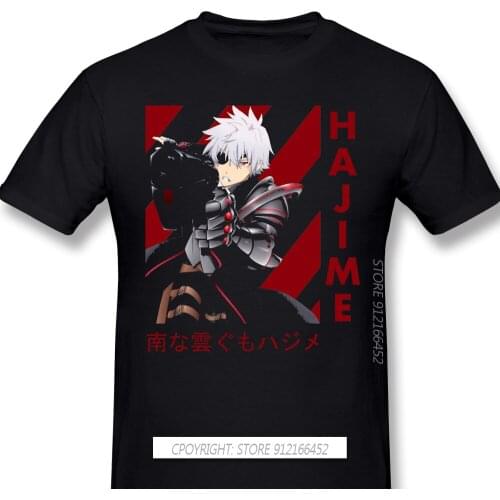 Cool Black TShirt Arifureta Hajime Nagumo Tio Klarus Anime Homme T-Shirts Tee Pure Oversize Short Sleeve