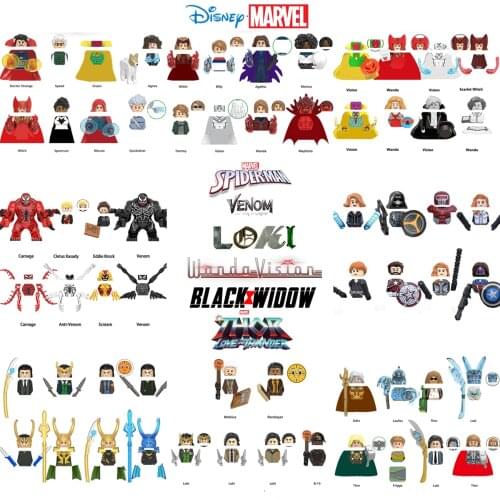 Marvel Avengers Black Widow Spiderman Iron Man Loki thor ironman Building Brick Block head Groot Hulk Thanos Deadpool Toy