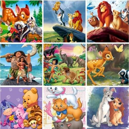 Full Square/Round 5D DIY Disney Diamond Painting Cross Stitch Kit Disney Lion King Fawn Bambi Crystal Embroidery Home Decor Gift