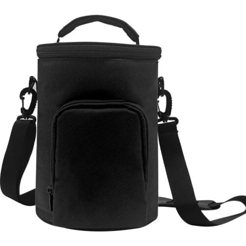 Aosbos Canvas Portable Cooler Lunch Bag Round Oxford Insulated Picnic Bag Fashion Food Picnic Lunch Box Bag for Men Women Kids