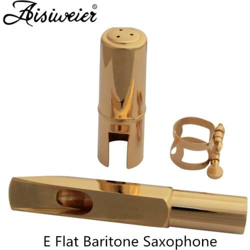 Gold-plated brass E Flat Baritone Saxophone mouthpiece 5-9