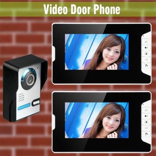 Wired video intercom doorbell System 7 Inch LCD Monitor Video Door Phone Doorbell System Video Interphone kit 2-Monitor