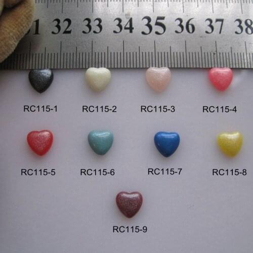 RC115 30pcs/bag Cartoon Glitter Heart Resin Cartoon Deco Nail Art Decoration Nail DIY Deco