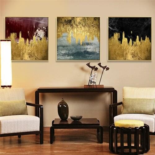 Modern Abstract Yellow Black Red White Square Texture Canvas Painting Home Decor Wall Pictures Living Room Posters And Prints