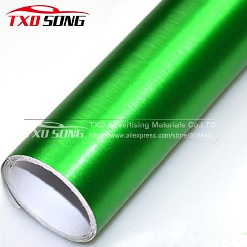 Car styling Green Matte Chrome Brushed Metallic Vinyl Film car Sticker decal Green Brushed Metallic Car Wrapping foil
