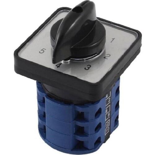 Panel Mounting Universal Rotary Cam Changeover Switch 5-Position 0-1-2-3-4-5 10 Terminals 3-Phase CA10 660V Electrical 16FA