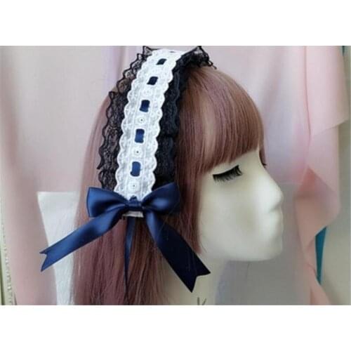 Vintage Lolita Girl Headband Lace Bowknot Headwear Cosplay Princess Hair band Hairpin Hair Accessories B777
