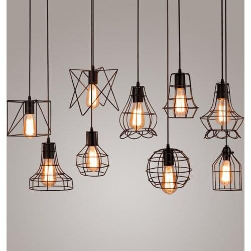 Vintage Industrial Metal Cage Pendant Light Hanging Lamp Edison Bulb lighting Fixture New loft Pendant Lamps for Bar Bedroom