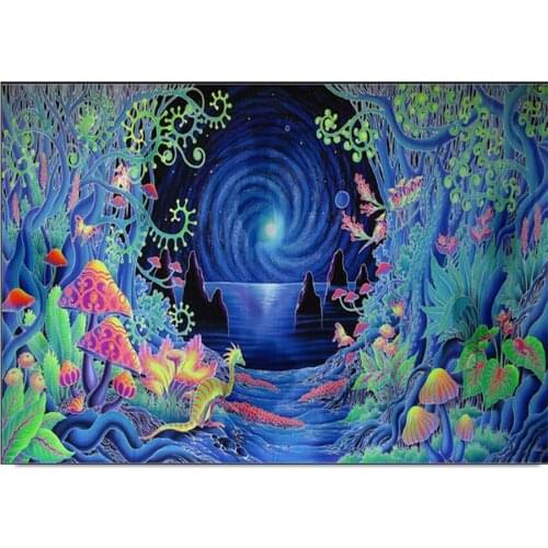 Magic Mushroom Fantasy Dark Forest Glow DIY Diamond Painting Cross Stitch Embroidery Rhinestone Full Stone L635