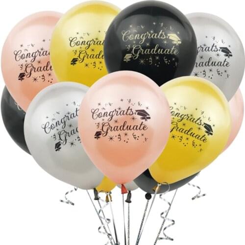 10Pcs 12 Inch Graduation Season Bachelor Hat Balloons Graduation Party Performance Room Background Decoration