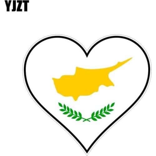 YJZT 13.6CM*13CM Car Styling CYPRUS Heart LOVE Car Window Decal Car Sticker 6-1645