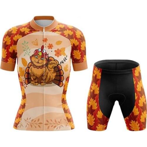 Cat Turkey Women Cycling Jerseys Sets MTB Bike Cycling Clothing Breathable Mountian Bicycle Clothes Summer Bike uniform Wear