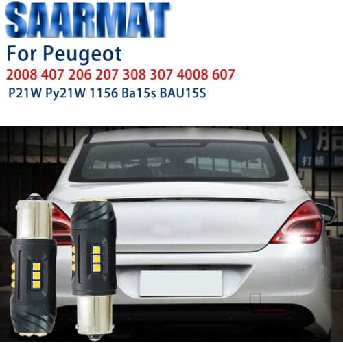 2 pcs turning lights Backup Light 1156 P21w BA15S py21w for Peugeot 2008 407 206 207 308 309 4008 607 no canbus error
