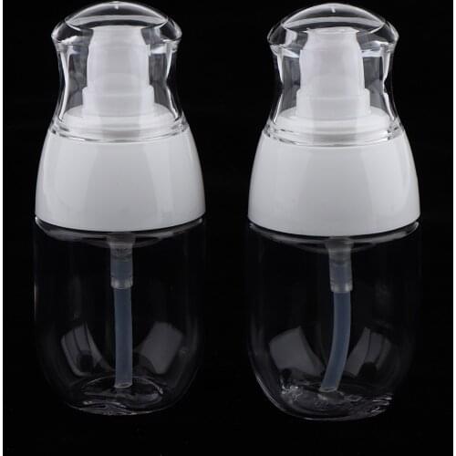2Pcs Empty Shampoo Bottles Transparent Pump Bottle Lotion Containers Plastic for Travel